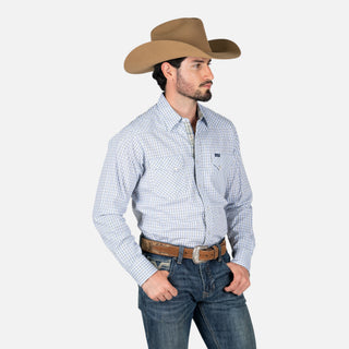 Camisa Wrangler Retro Cuadro Azul Caballero