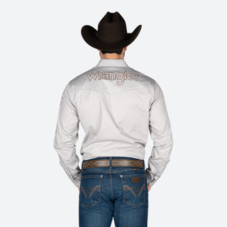 Camisa Wrangler Logo Gris Caballero