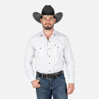 Camisa Rodeo Rayas Blanco Caballero