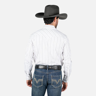 Camisa Rodeo Rayas Blanco Caballero