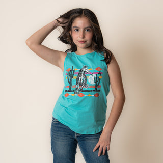 Blusa Rock & Roll Denim Turquoise Niña