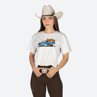 Blusa Kimes Ranch Lucky B Pick Up Bone Dama