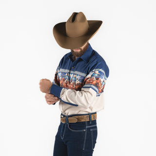 Camisa Rodeo Azul Caballero