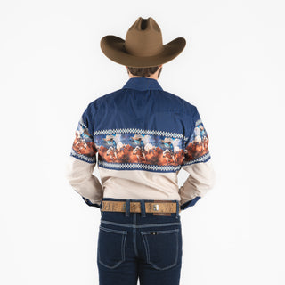Camisa Rodeo Azul Caballero