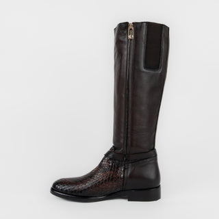 Bota Franco Cuadra Pitón Mol Becerro Milan Chocolate Dama
