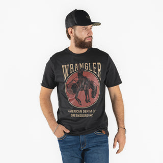 Playera Wrangler Jinete Negro Caballero