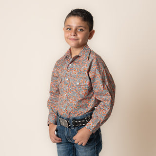 Camisa Rock & Roll Denim Orange Niño