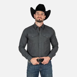 Camisa Ariat Solid Charcoal Hetaher Caballero