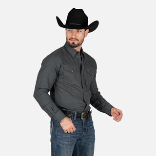 Camisa Ariat Solid Charcoal Hetaher Caballero