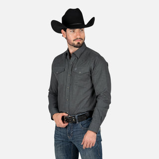Camisa Ariat Solid Charcoal Hetaher Caballero