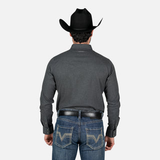 Camisa Ariat Solid Charcoal Hetaher Caballero