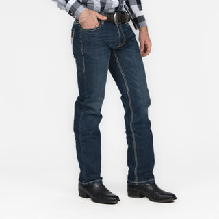 Jeans Rock & Roll Denim Revolver Straight Pleather Dark Vintage Caballero