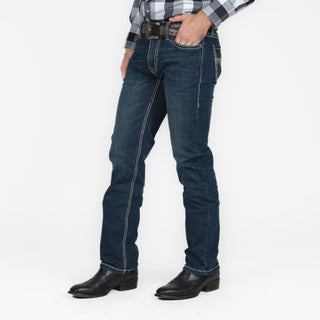 Jeans Rock & Roll Denim Revolver Straight Pleather Dark Vintage Caballero