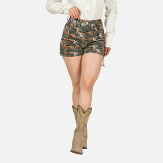 Shorts Rock & Roll Denim Horse Moss Gren Dama