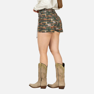 Shorts Rock & Roll Denim Horse Moss Gren Dama