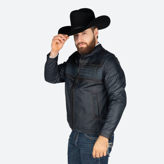 Chamarra Cuadra Cocodrilo Navy Caballero