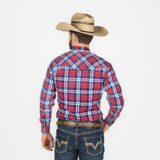 Camisa Wrangler Retro Cuadros Rojo Caballero