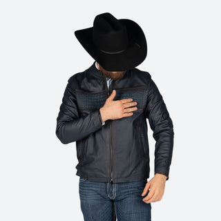 Chamarra Cuadra Cocodrilo Navy Caballero