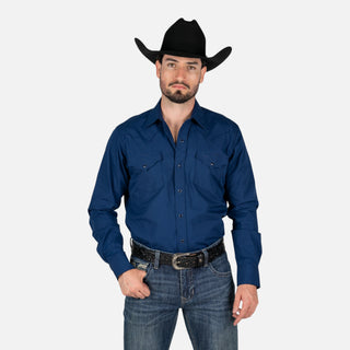 Camisa Rodeo Azul Rey Liso Caballero