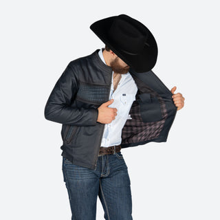 Chamarra Cuadra Cocodrilo Navy Caballero