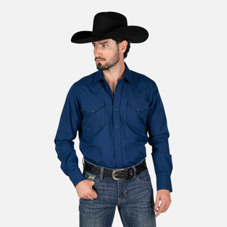 Camisa Rodeo Azul Rey Liso Caballero