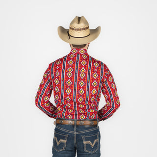 Camisa Wrangler Checotah Rojo Caballero