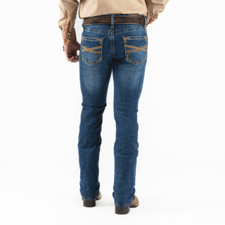 Jeans Cactus Brand Bordado Naranja Caballero