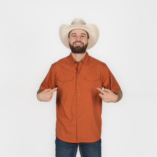 Camisa Ariat Western Venttek SNP SS Baked Clay Caballero
