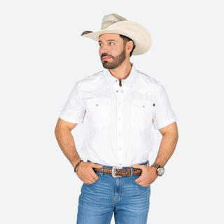 Camisa Rock & Roll Denim Tek Western White Caballero