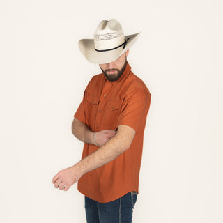 Camisa Ariat Western Venttek SNP SS Baked Clay Caballero