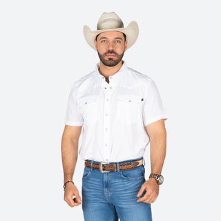 Camisa Rock & Roll Denim Tek Western White Caballero