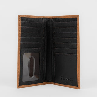 Billetera Nocona Cincelado Flor Miel Caballero