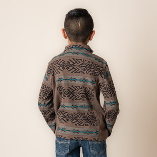 Chamarra Cuadra Cocodrilo Café Caballero