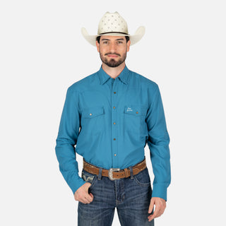 Camisa Denver Azul Liso Caballero