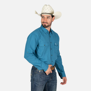 Camisa Denver Azul Liso Caballero