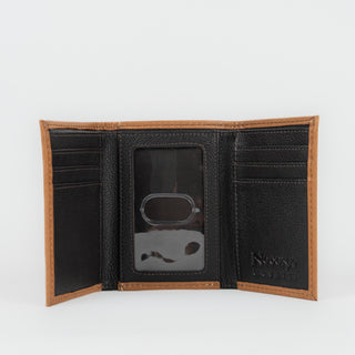 Billetera Nocona Cincelado Flor Miel Caballero