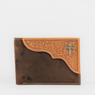 Billetera Nocona Piel Concho Cruz Caballero