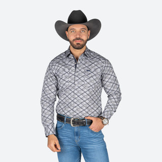 Camisa Wrangler Estampado Gris Caballero
