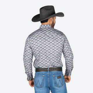 Camisa Wrangler Estampado Gris Caballero