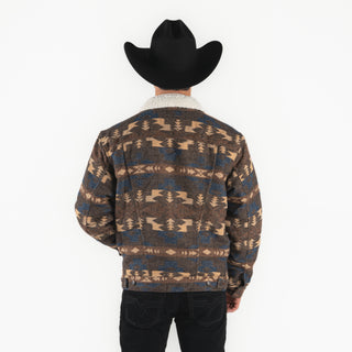 Chamarra Wrangler Aztec Borrega Café Caballero