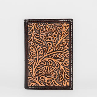 Billetera Nocona Piel Cincelado Miel Caballero