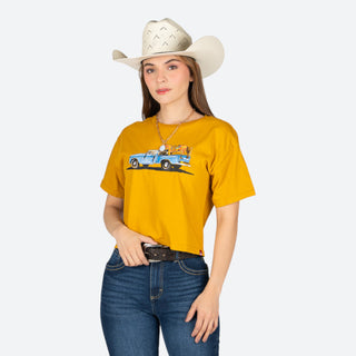 Blusa Kimes Ranch Lucky B Pick Up Gold Dama