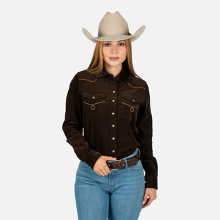 Camisa Kimes Ranch Lehi Espresoo Dama