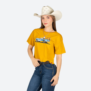 Blusa Kimes Ranch Lucky B Pick Up Gold Dama