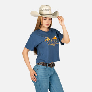 Blusa Kimes Ranch Lucky B Roper Dark Blue Dama