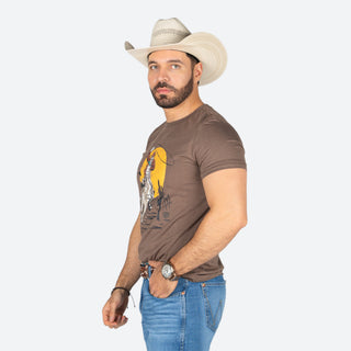 Playera Rock & Roll Denim Bronco Brown Caballero