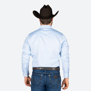 Camisa Wrangler Estampado Azul Cielo Caballero