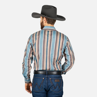 Camisa Rodeo Rayas Café Caballero