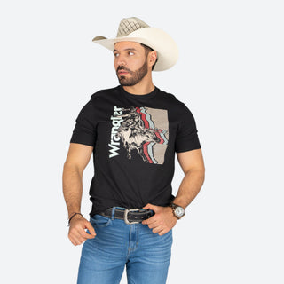 Playera Wrangler Rodeo Negro Caballero