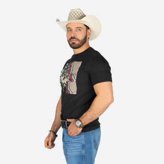 Playera Wrangler Rodeo Negro Caballero